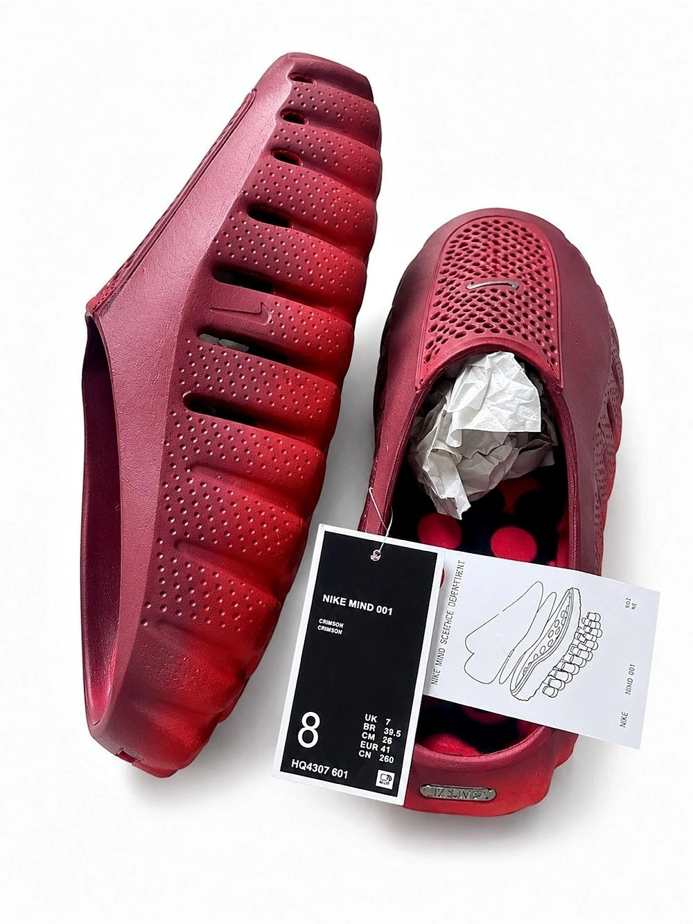 Nike Nike Mind 001 Slip-On Sneakers in Red US 8 NWT - Picture 3 of 4